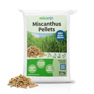 Miscanthus Einstreu-Pellets in handlichen Plastikbeuteln zu 15kg